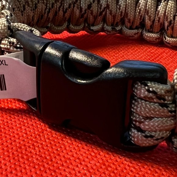 Tan and Black XL Paracord Bracelet 10.5 Inches - Picture 3 of 4